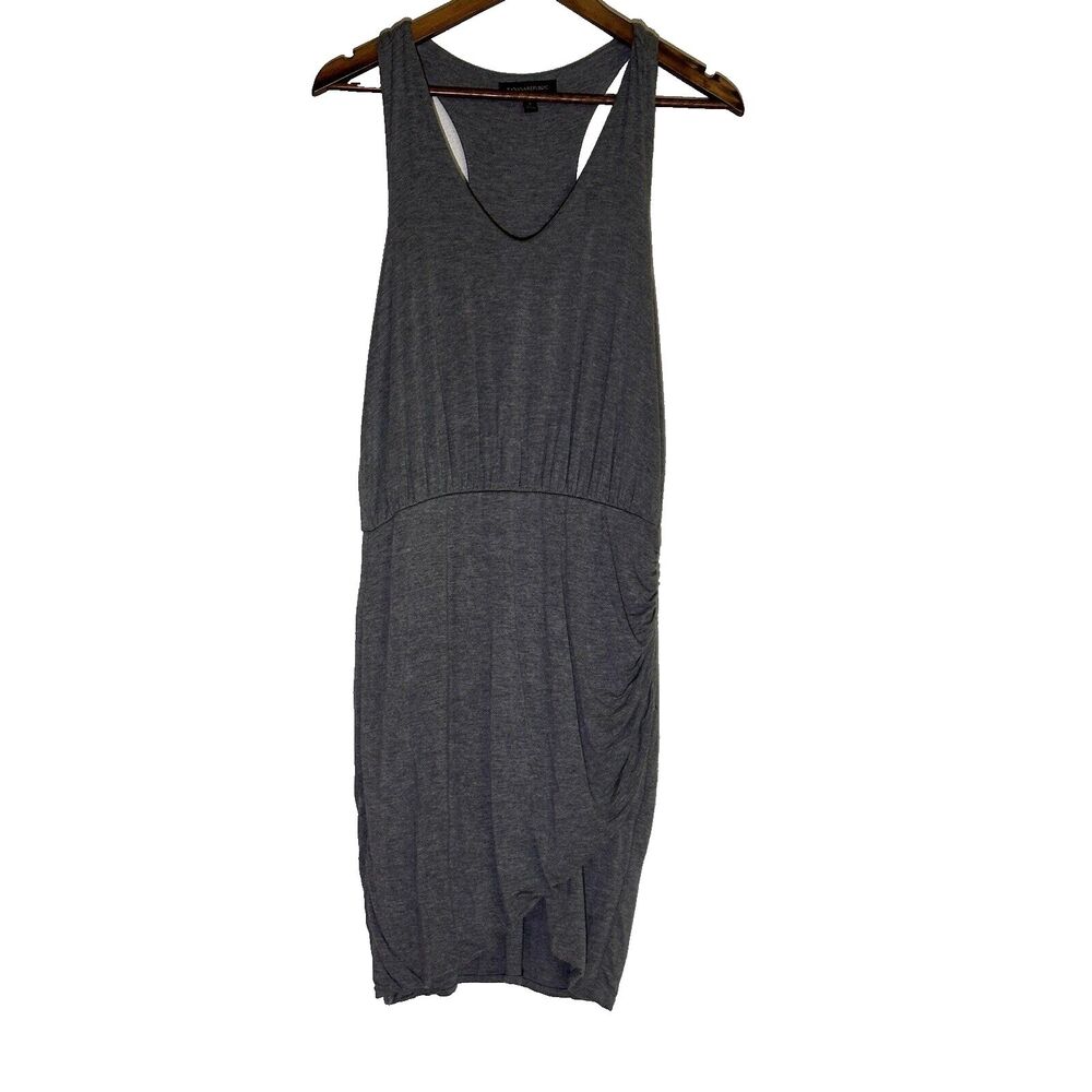 Banana Republic Women's Dress S Shirred Knit‎ Tank Sleeveless Gray Racerback